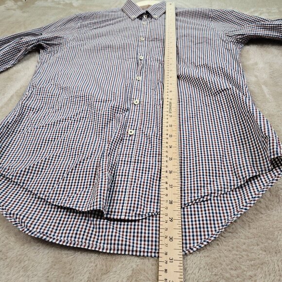 Zara Man Shirt Slim Fit Plaid Button-Down Long Sleeve w/ Elbow Patches Mens Sz L - Picture 5 of 10